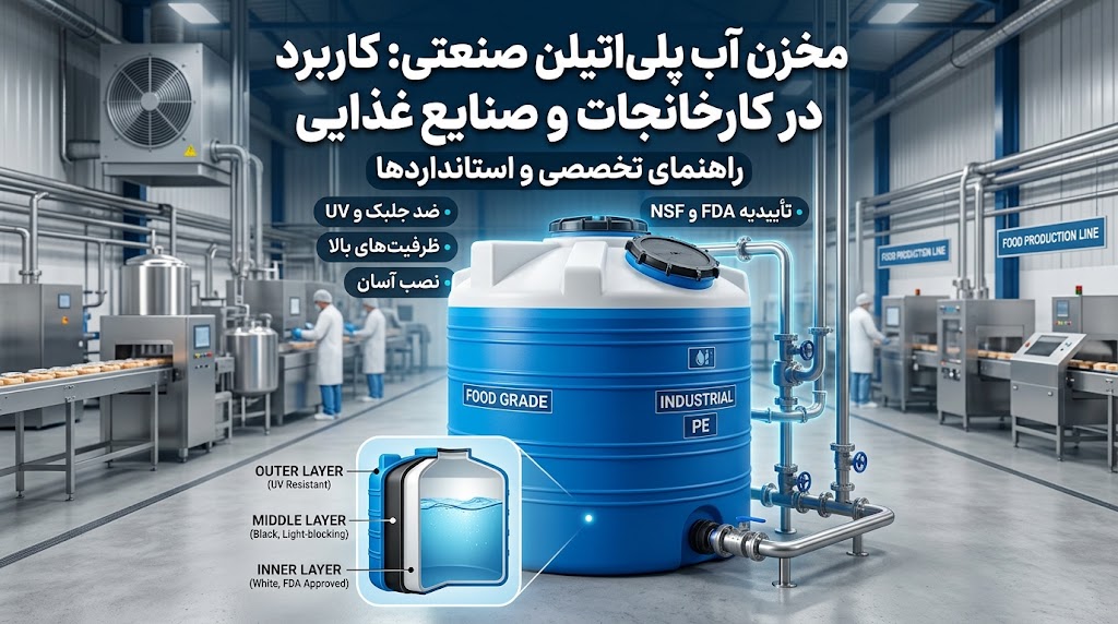 مخزن آب پلی اتیلن صنعتی؛ کاربرد در کارخانجات و صنایع غذایی